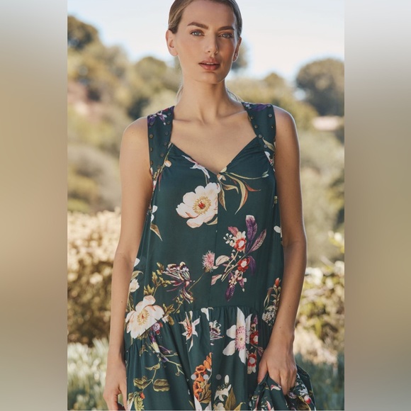 Anthropologie Studded Harness Midi Dress Size M - Picture 2 of 10